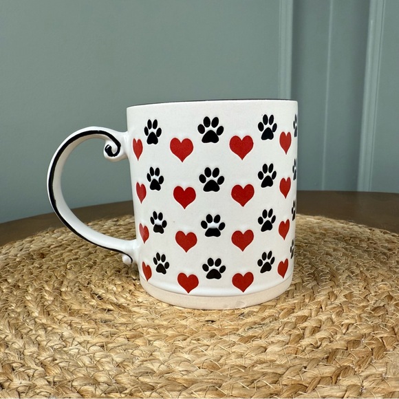 Spectrum Designz Dog Mom Ceramic Coffee Mug Red Heart & Black Dog Paws 16 Oz - Picture 3 of 4